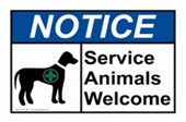 Service Animals Welcome Sign