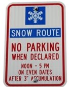Snow Route Sign