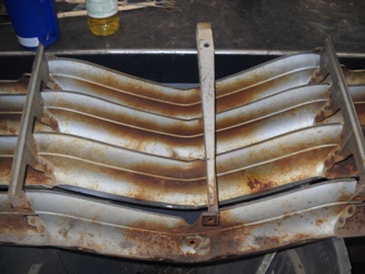 Rust on the grille after its removal.