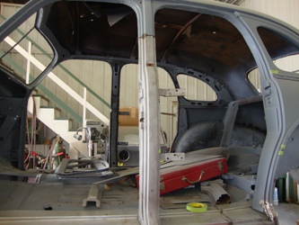 A new driver's door post was installed.