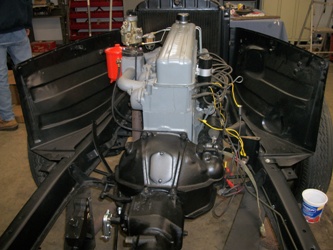 The engine compartment looking forward.