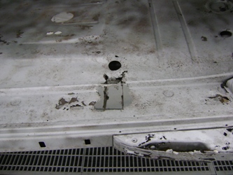 Rust to the floor board and supporting framework.