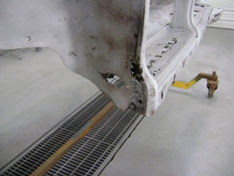 Rust damage to the firewall.