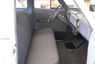 The front seat and new carpet.