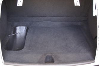 A view of the reupholstered trunk.