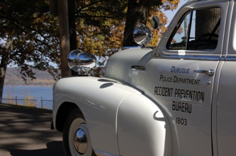 Driver door with spot light and siren.