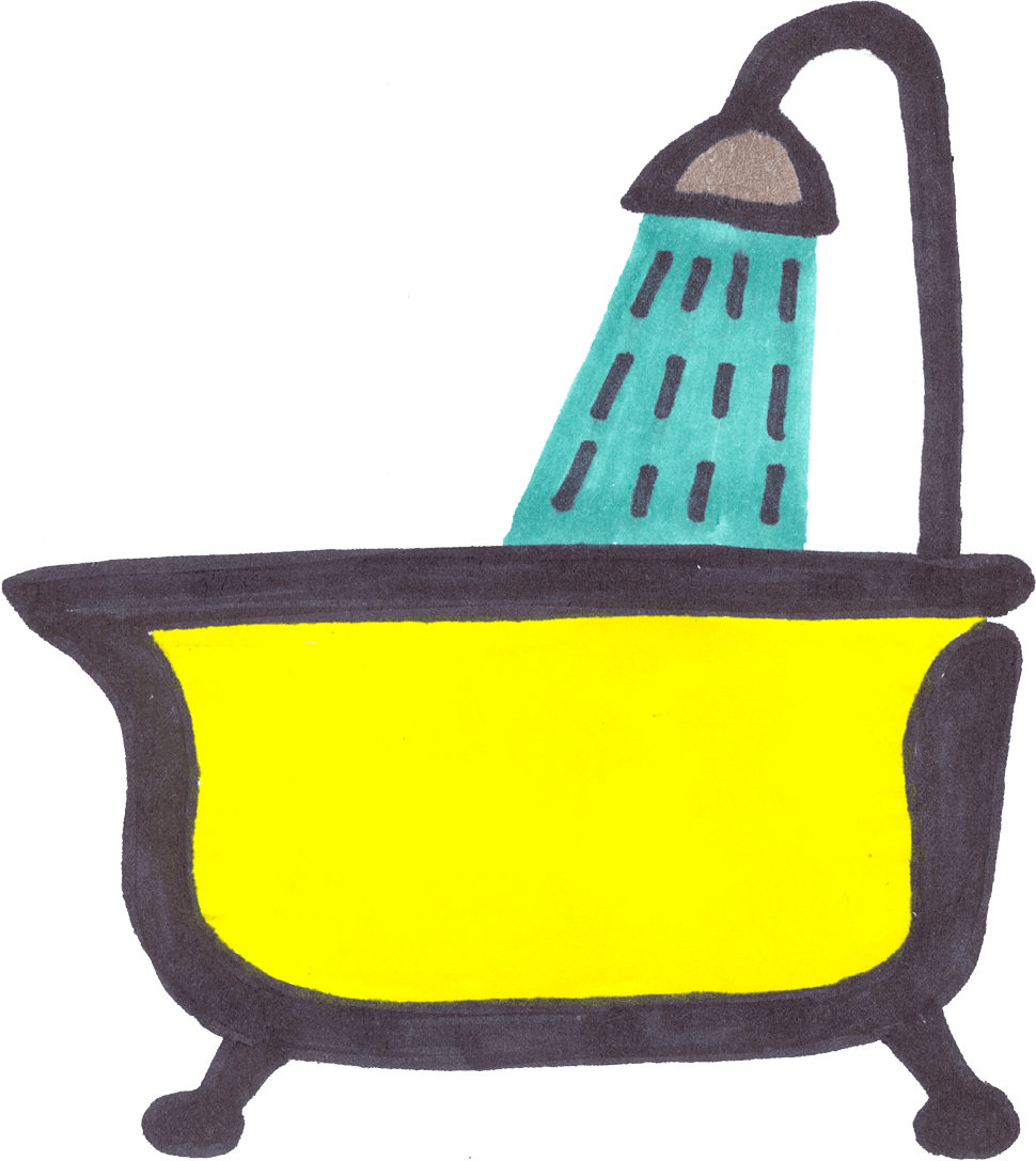 shower-and-yellow-bathtub-clipart