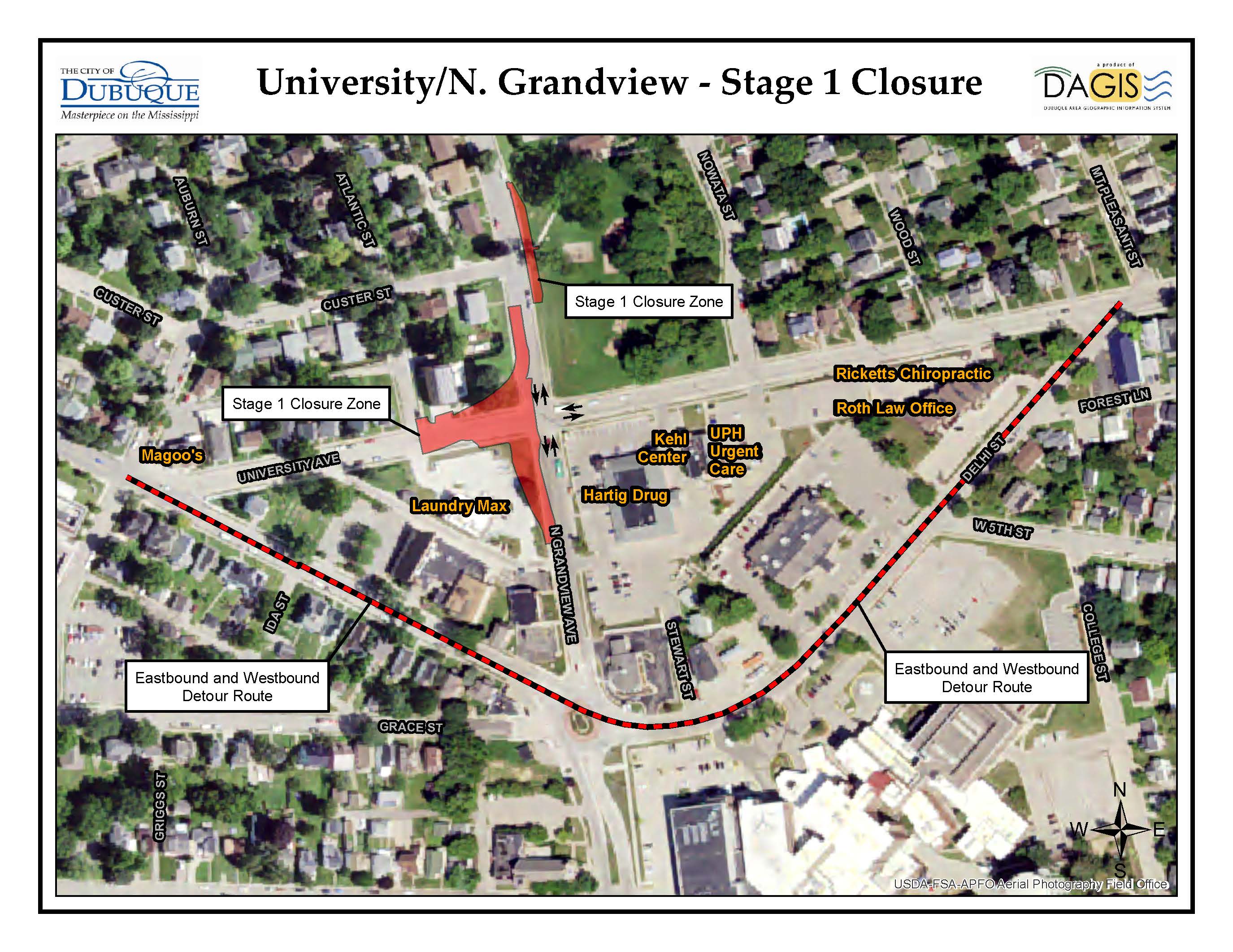 University Grandview Stage 1 Closure Press Release Map