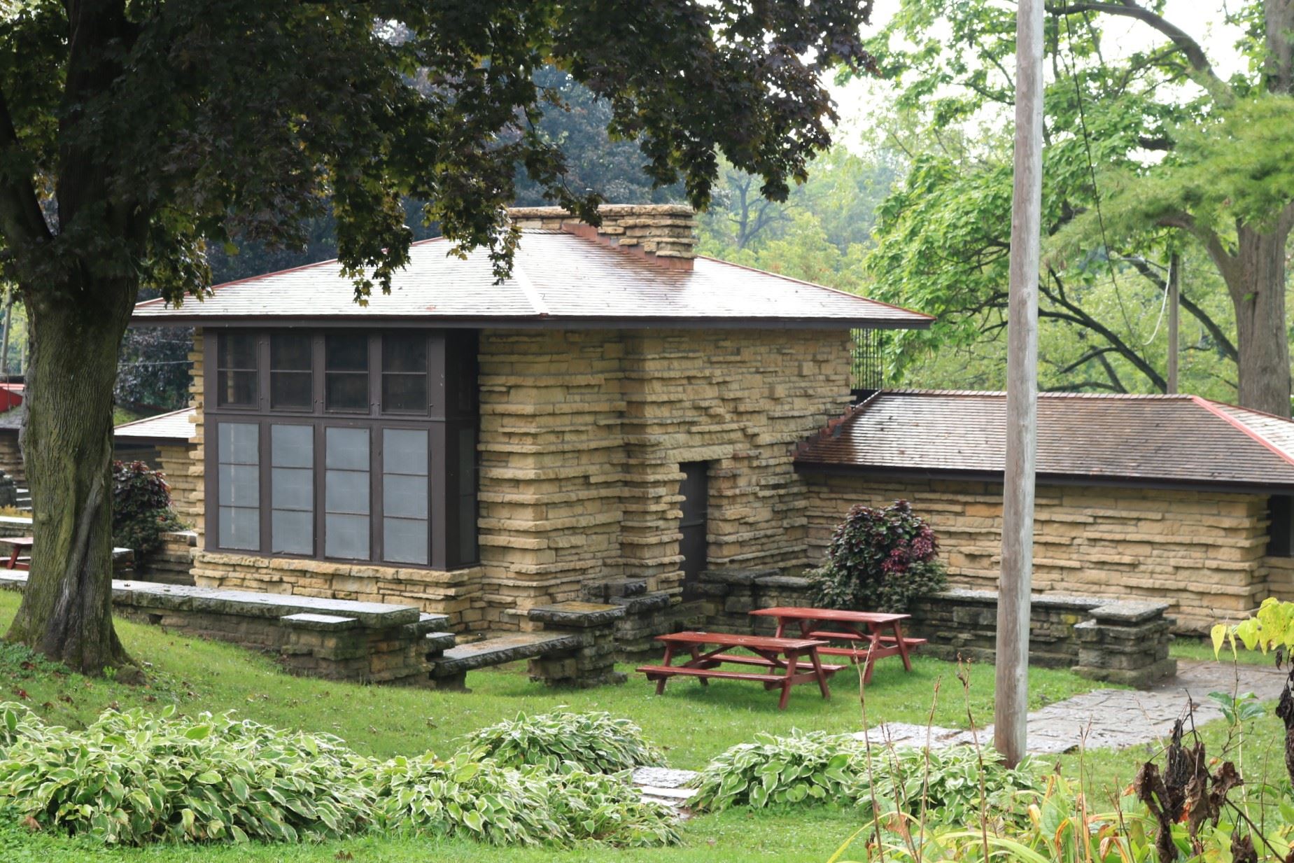 Indian Room Pavilion seating: 17 people; price: $20.00. Two story pavilion with seating inside and o