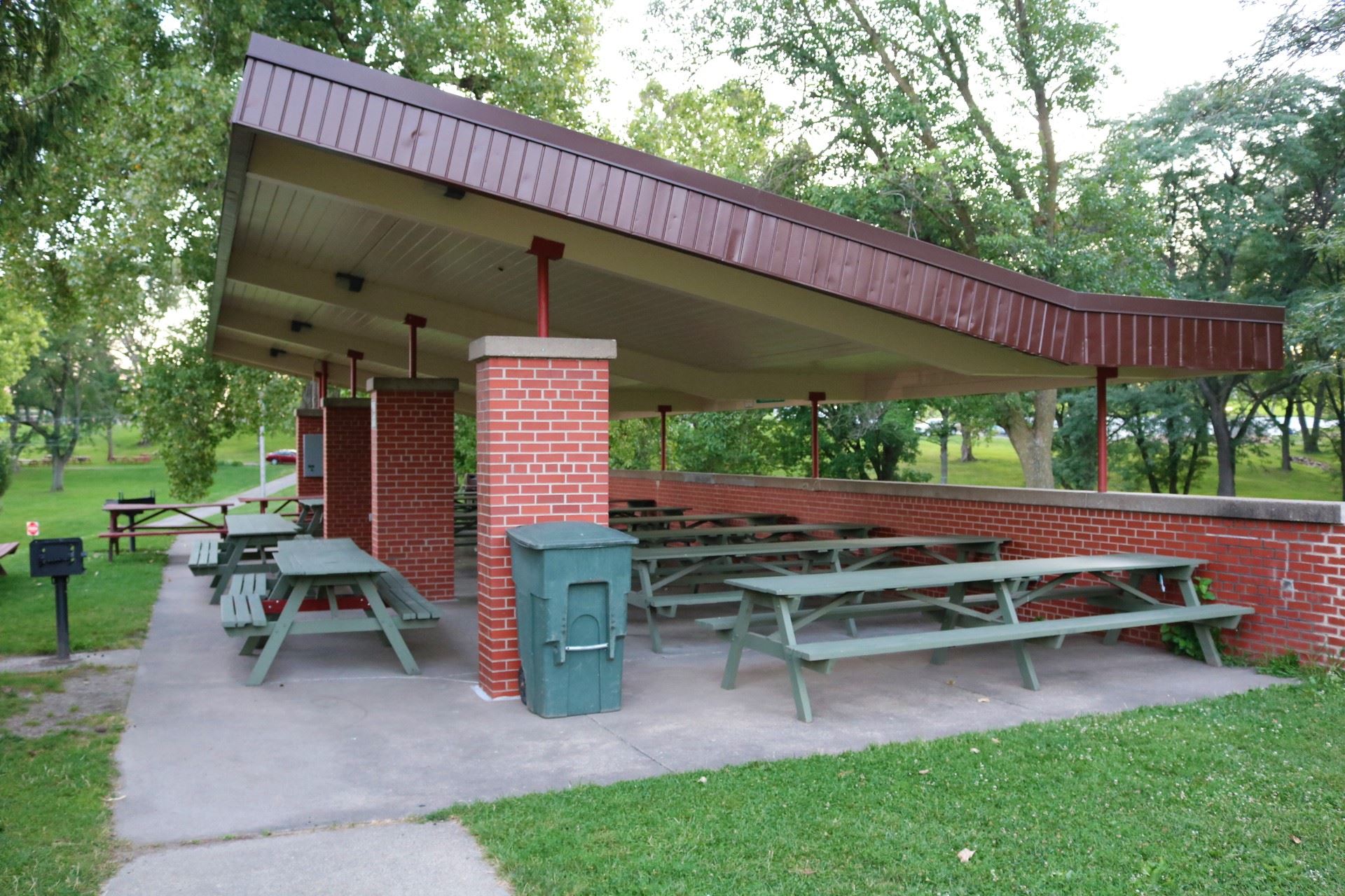 Brick Open Air seating: 126 people; price: $115.00. Handicapped accessible, 15 amp electricity. Seco