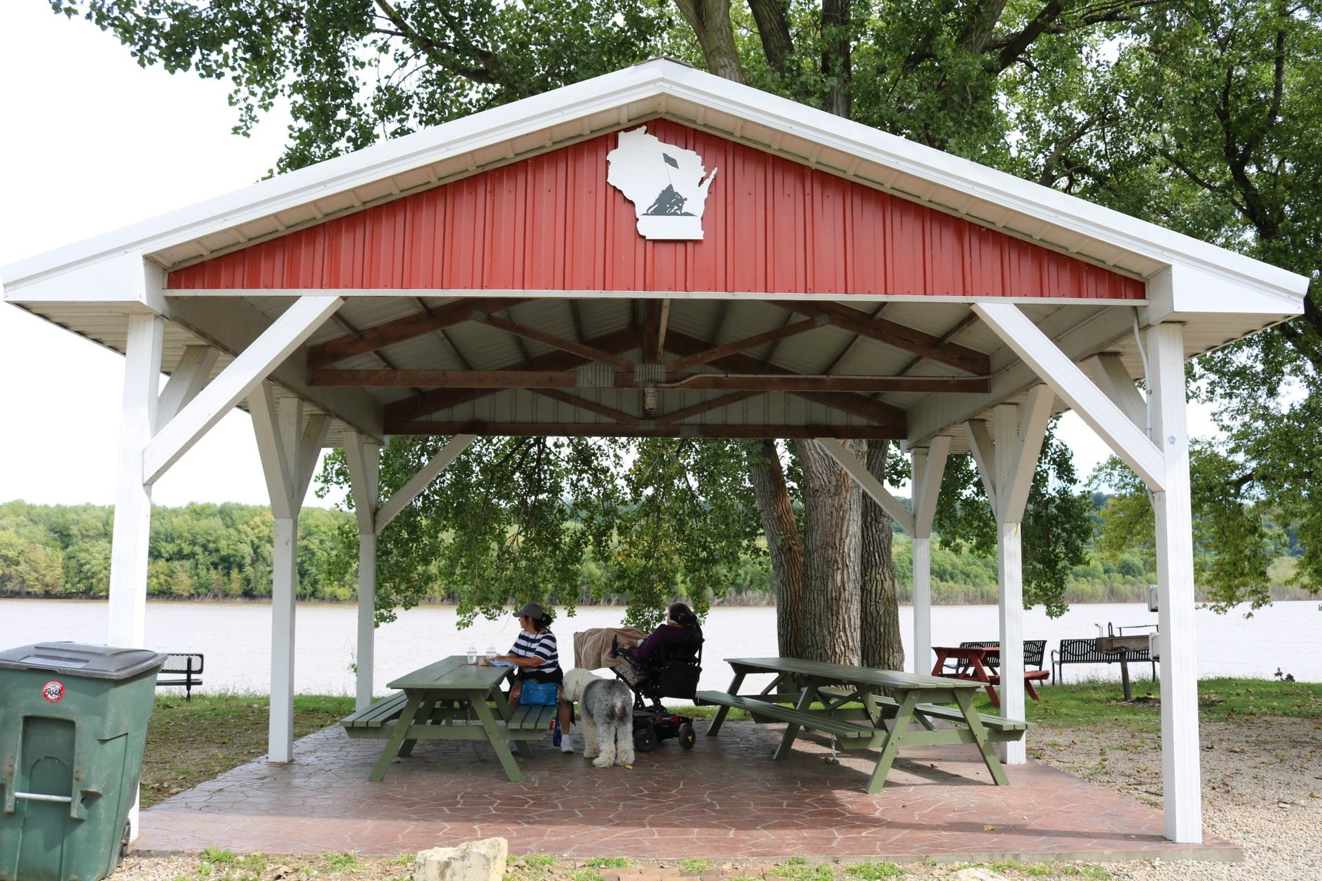 Wisconsin Pavilion seating: 24 people; price: $20.00. Handicapped accessible, 15 amp electricity, pi