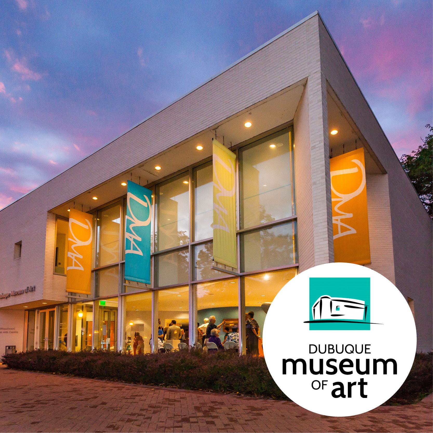 Dubuque Museum of Art Building at Sunset