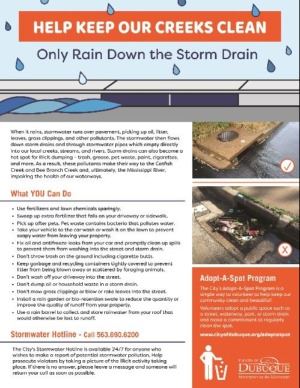 Help Keep Our Creeks Clean Info