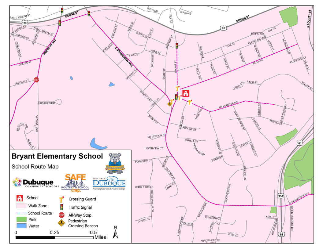 Bryant School Route Map