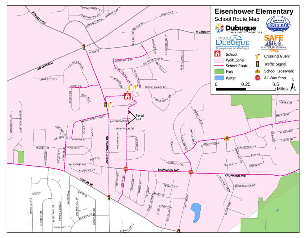 Eisenhower School Route Map