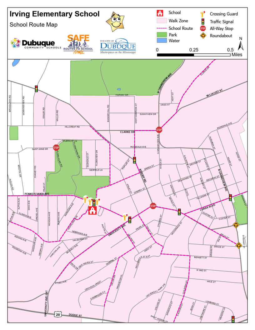 Irving School Route Map