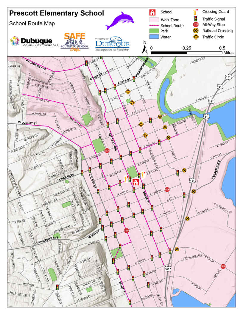 Prescott School Route Map