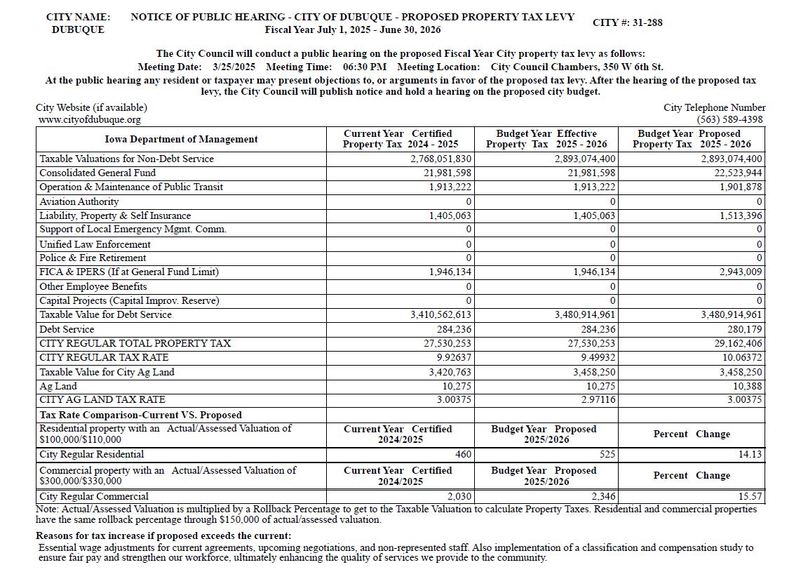 FY26 Notice of Public Hearing
