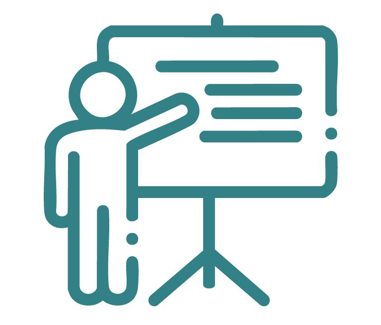 person giving presentation icon