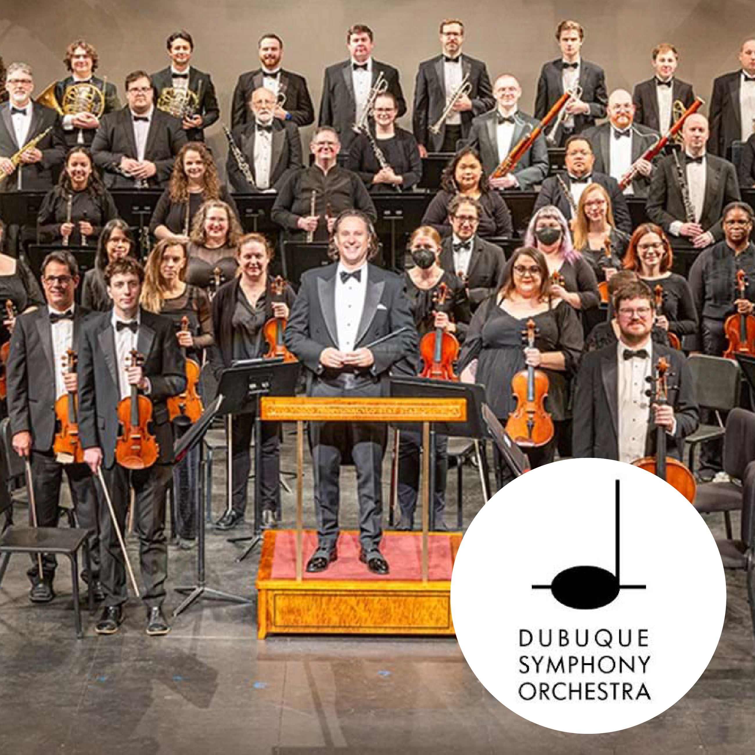 Dubuque Symphony Orchestra Standing on Stage
