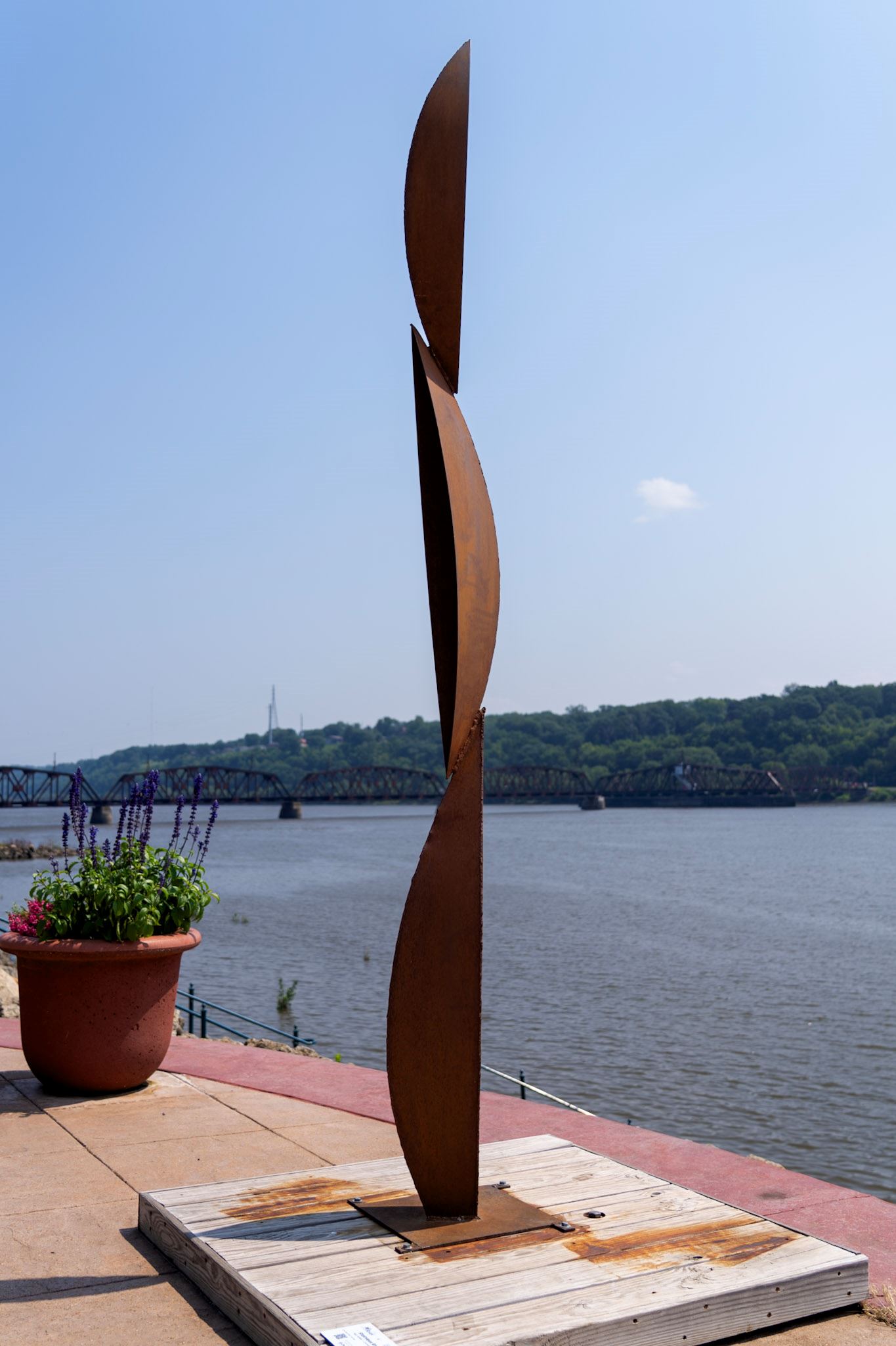 Tall, thin steel sculpture
